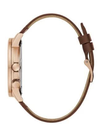 Multifunctioneel horloge met bruin leer