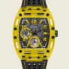 Multifunctioneel horloge met geel open wijzerplaat