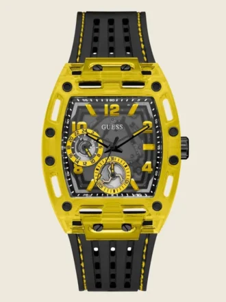 Multifunctioneel horloge met geel open wijzerplaat