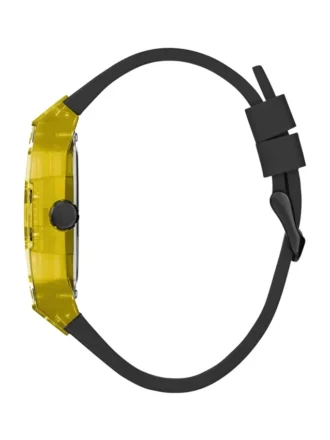 Multifunctioneel horloge met geel open wijzerplaat
