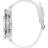 Multifunctioneel horloge met regenboogmozaïek en witte siliconen band