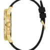 Multifunctioneel horloge met uitgesneden goudkleurige en zwarte siliconen band