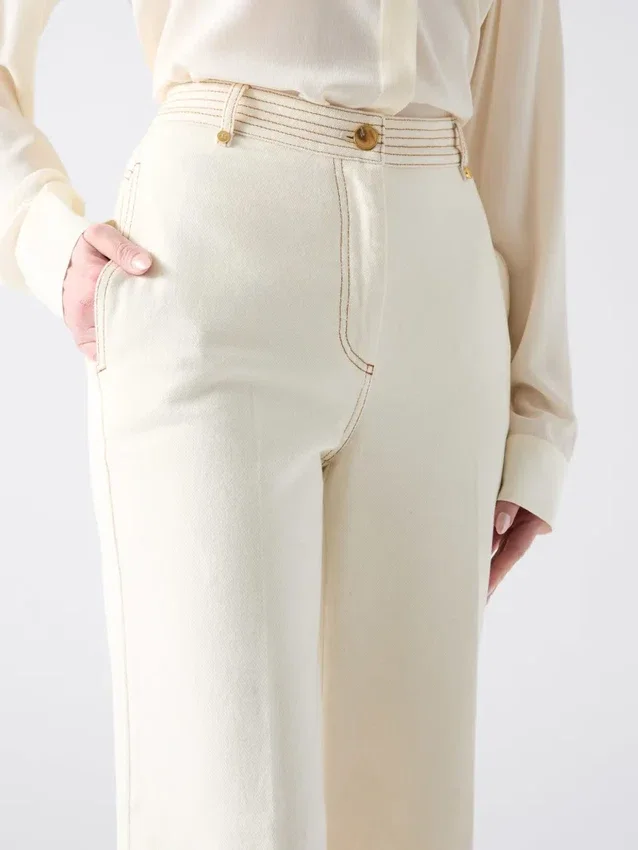 Naomi denim broek met wijde pijpen Naomi denim broek met wijde pijpen