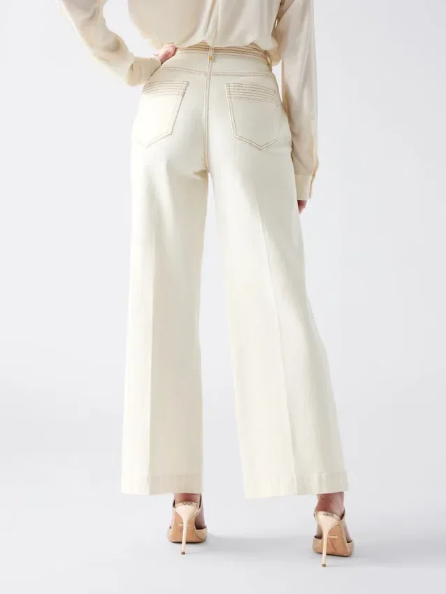 Naomi denim broek met wijde pijpen Naomi denim broek met wijde pijpen