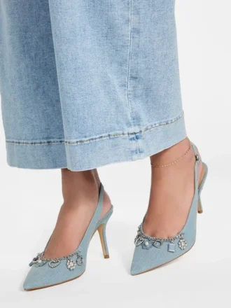 Naska Charm Denim Sling-Back Hakken