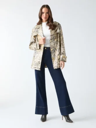 Natalie korte trenchcoat met print