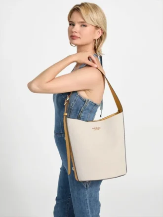 Nicolette canvas grote bucket bag