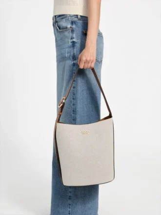 Nicolette canvas grote bucket bag