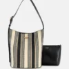 Nicolette Gestreepte canvas grote bucket bag Nicolette Gestreepte canvas grote bucket bag