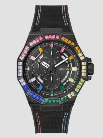 Nylon regenboog-kristallen multifunctioneel horloge