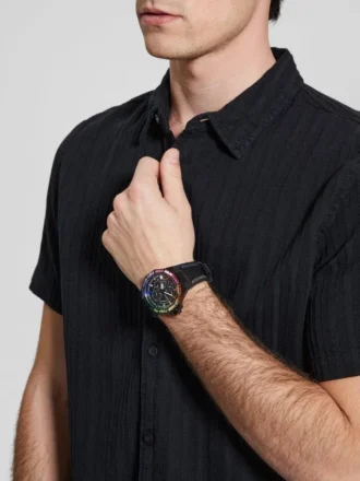 Nylon regenboog-kristallen multifunctioneel horloge