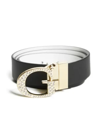 Omkeerbare riem met G-gesp met strass