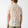 Overhemd met bloemenprint in devoré-techniek