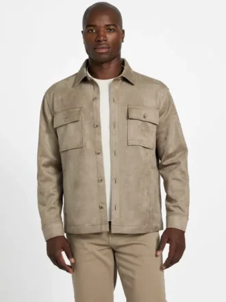 Overshirt van imitatiesuède Overshirt van imitatiesuède