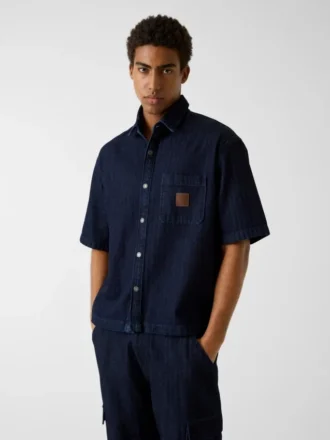 Oversized cropped overhemd