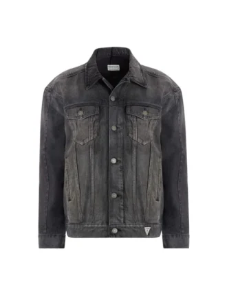 Oversized denimjas met patchwork