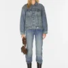 Oversized denimjas met patchwork