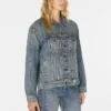 Oversized denimjas met patchwork