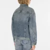 Oversized denimjas met patchwork