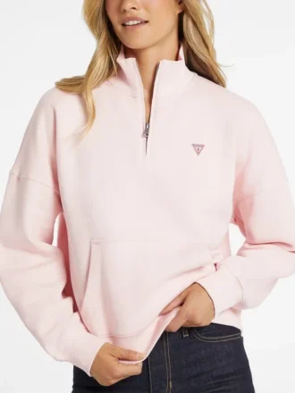 Oversized mini-triangle sweatshirt met halve rits