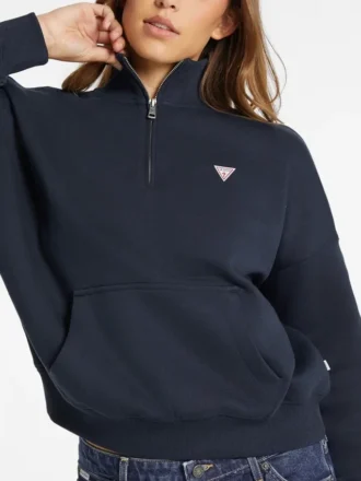 Oversized mini-triangle sweatshirt met halve rits