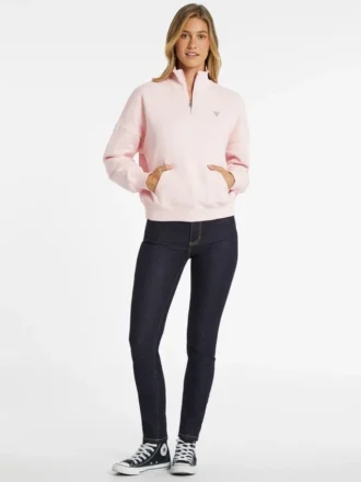 Oversized mini-triangle sweatshirt met halve rits