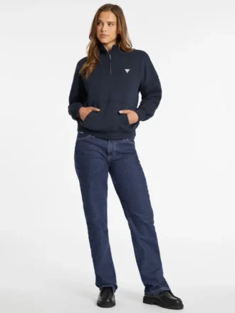 Oversized mini-triangle sweatshirt met halve rits