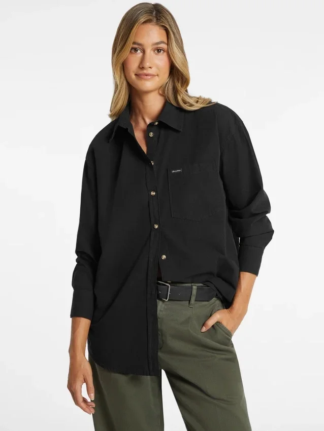Oversized overhemd met lange mouwen en zakken Oversized overhemd met lange mouwen en zakken