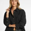 Oversized overhemd met lange mouwen en zakken Oversized overhemd met lange mouwen en zakken