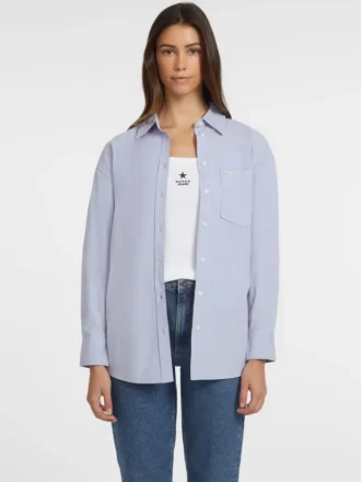 Oversized overhemd met lange mouwen en zakken