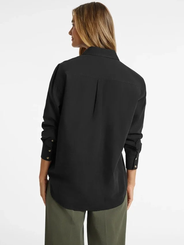Oversized overhemd met lange mouwen en zakken Oversized overhemd met lange mouwen en zakken