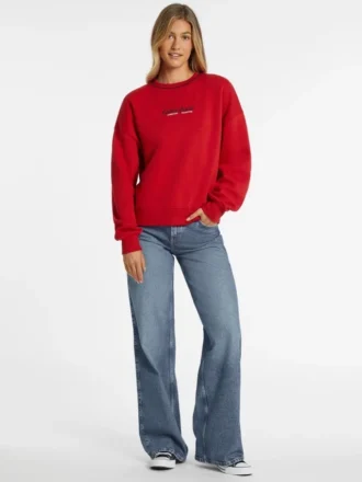 Oversized sweatshirt met contrasterende biezen en logo