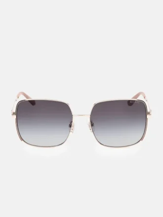 Oversized vierkante metalen Zonnebril