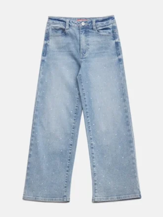 Pamela-jeans met strass en wijde pijpen (7-16)