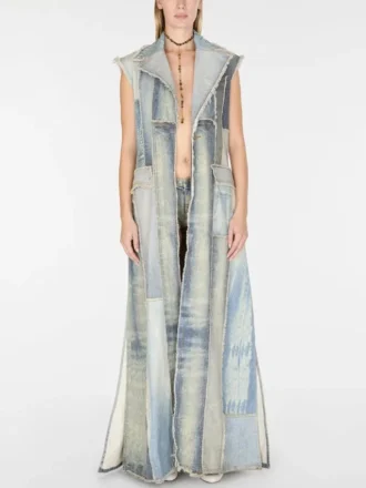 Patchwork denim gilet