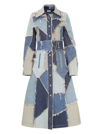 Patchwork denim jas