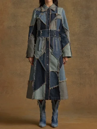 Patchwork denim jas