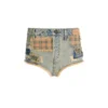 Patchwork-shorts met verouderde look