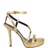Platformhakken met strass-kettinglogo