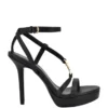 Platformhakken met strass-kettinglogo