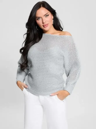 Poa metallic off-shoulder trui