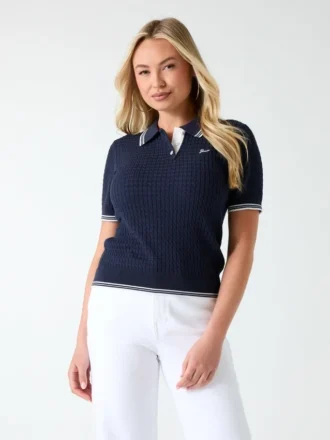 Polo met kabelpatroon