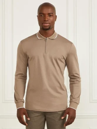 Polo met lange mouwen en ritssluiting