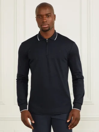Polo met lange mouwen en ritssluiting