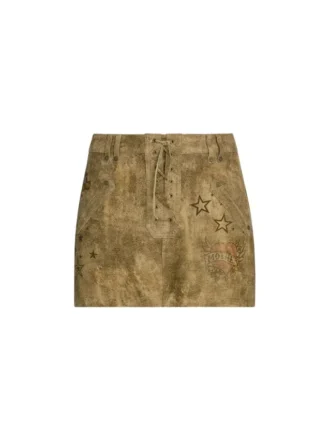 Printed suède rok