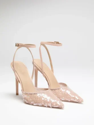Pumps met enkelbandje en pailletten