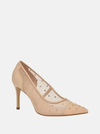 Pumps van mesh met strass