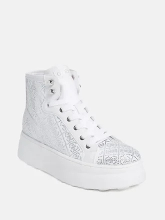 Quattro G hoge sneakers met strass