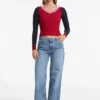 Raglan-trui met V-hals