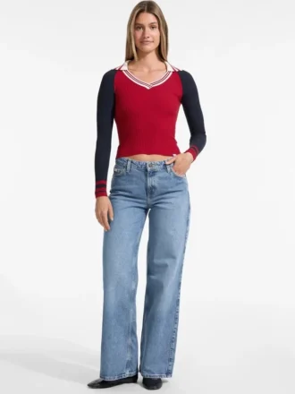 Raglan-trui met V-hals